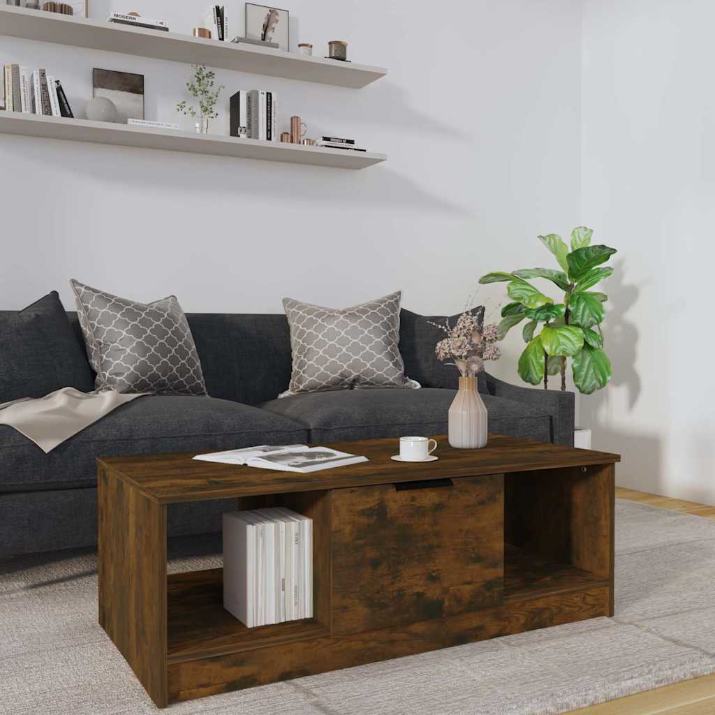 vidaXL Mesa de centro madera de ingeniería roble ahumado 102x50x36 cm