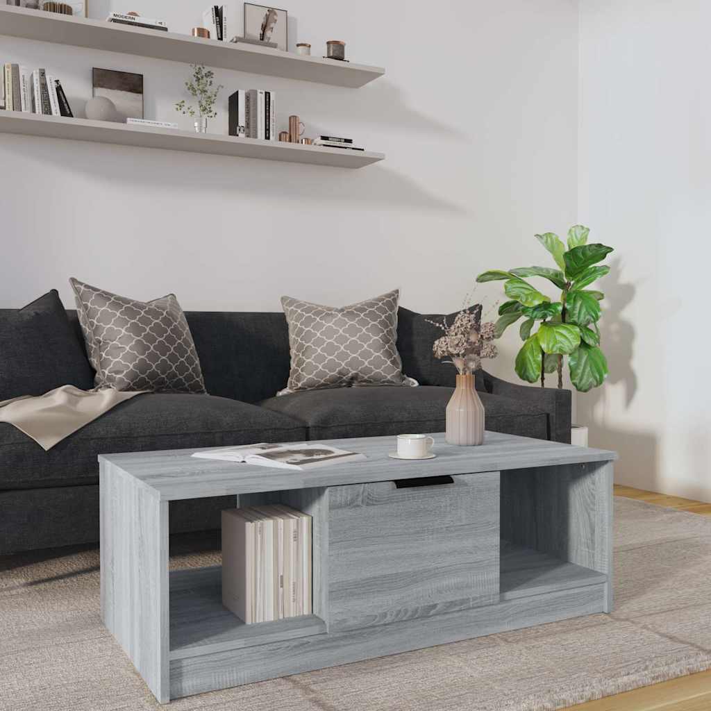 vidaXL Mesa de centro madera de ingeniería gris Sonoma 102x50x36 cm
