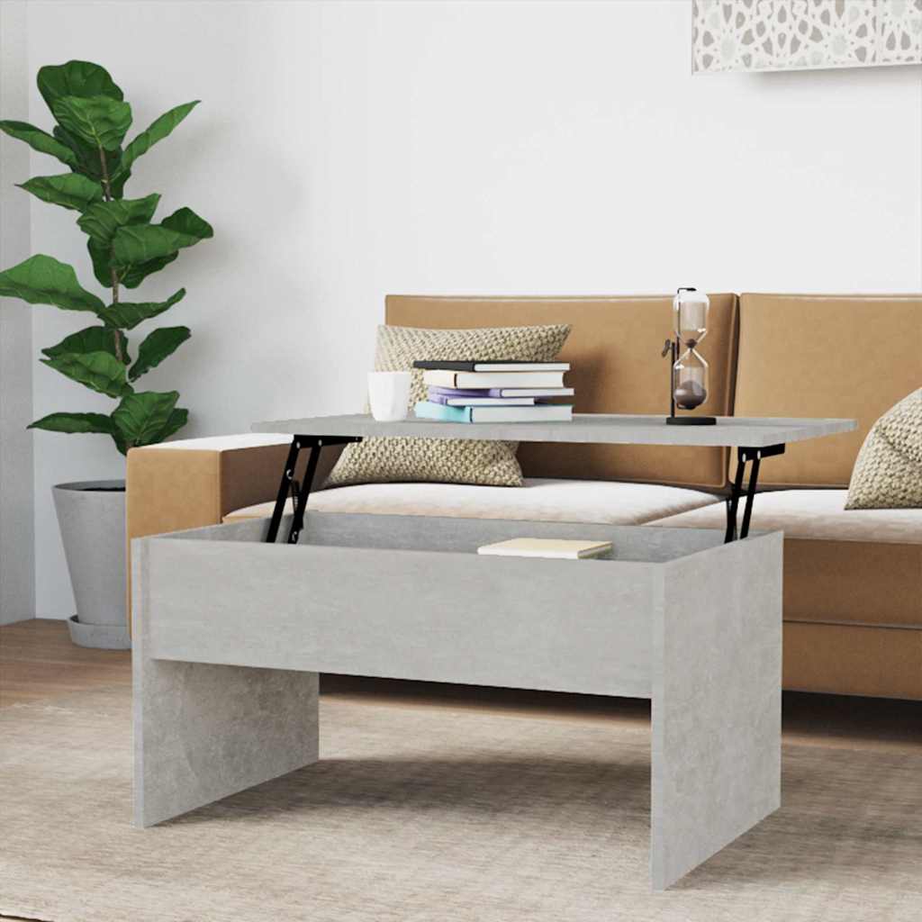 vidaXL Mesa de centro madera ingeniería gris hormigón 80x50,5x41,5 cm