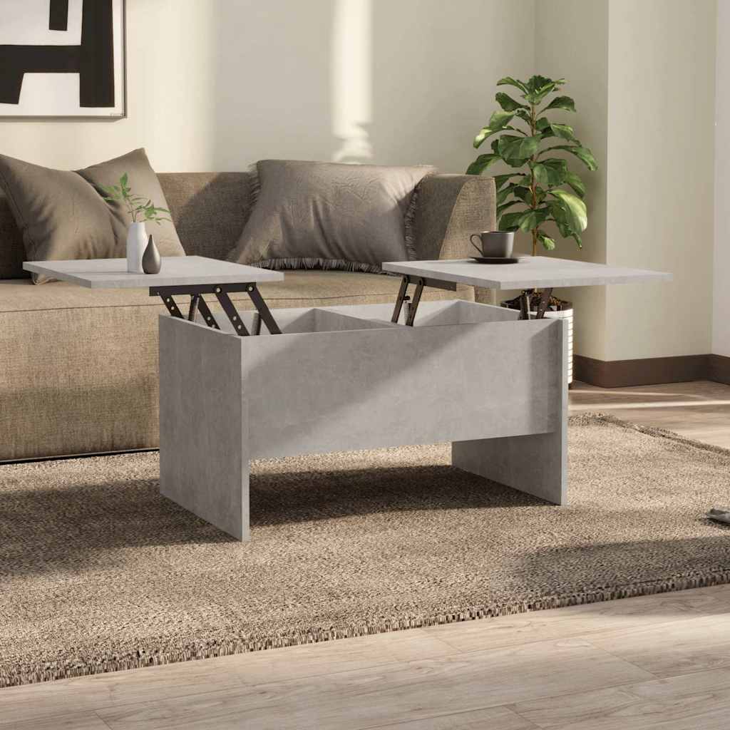 vidaXL Mesa de centro madera de ingeniería gris hormigón 80x50x42,5 cm