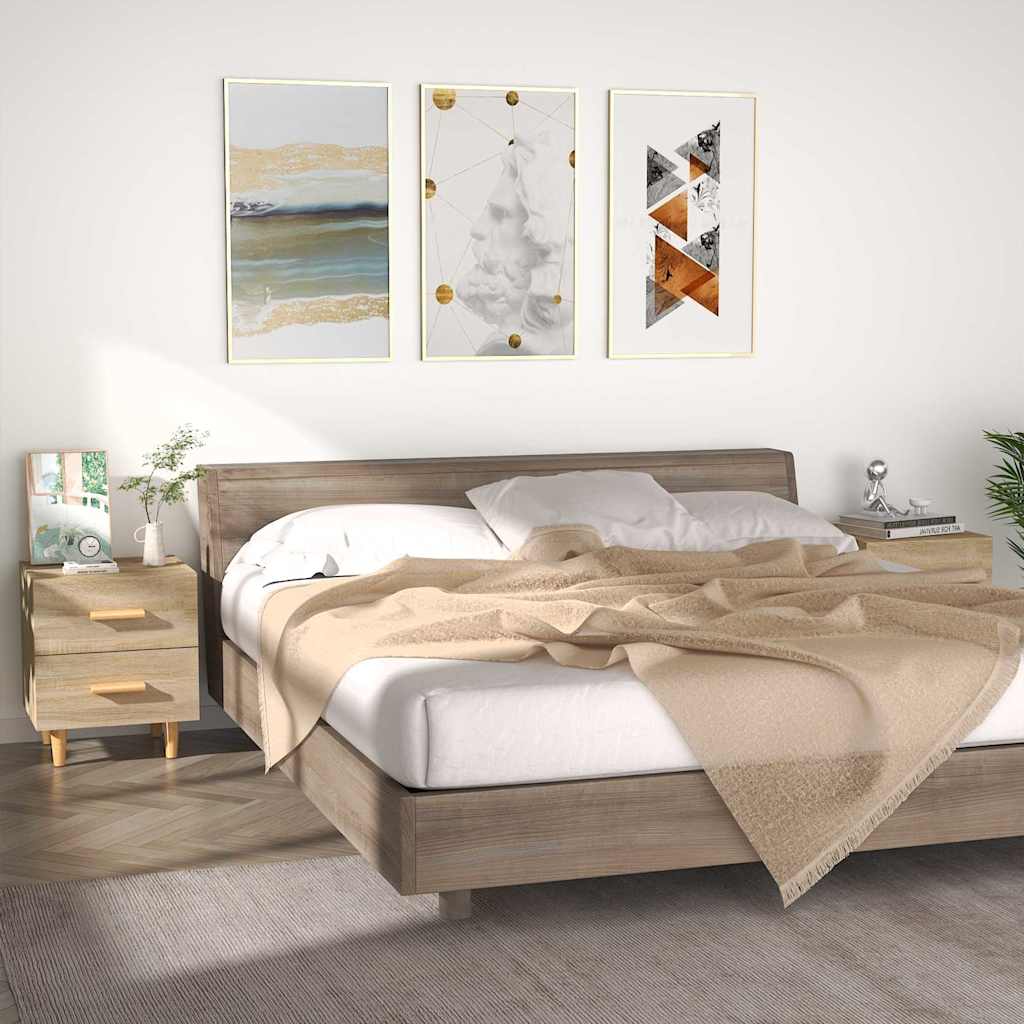 vidaXL Mesitas de noche 2 unidades color roble Sonoma 40x35x47,5 cm