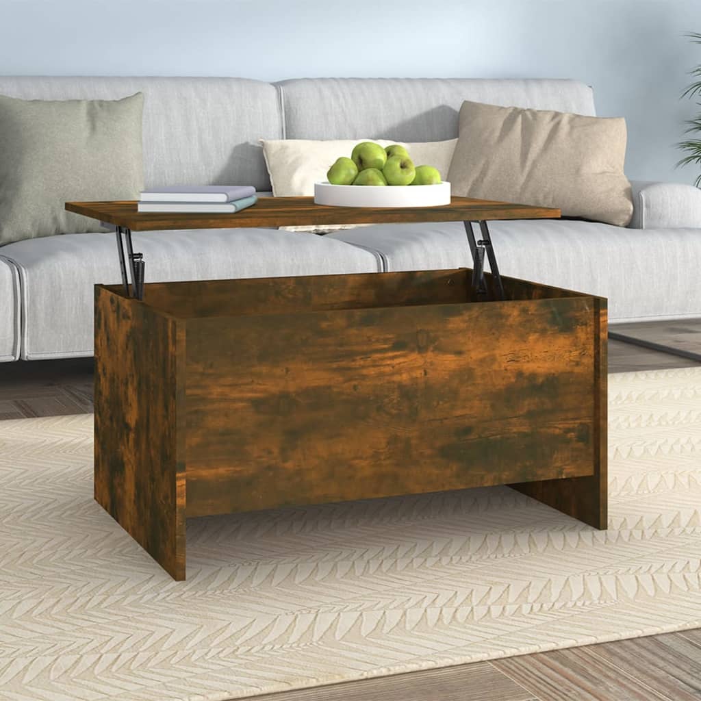 vidaXL Mesa de centro madera ingeniería roble ahumado 80x55,5x41,5 cm