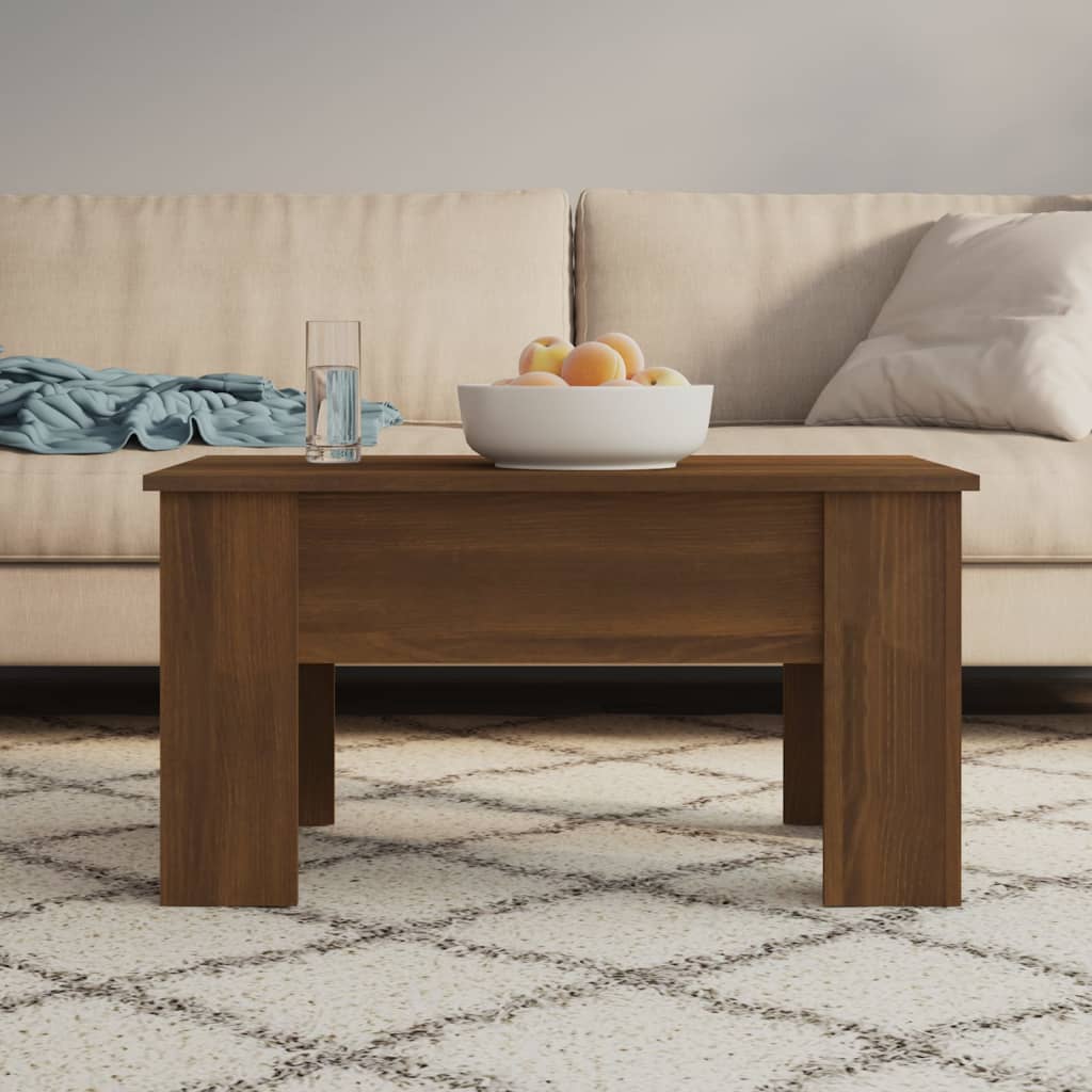 vidaXL Mesa de centro madera de ingeniería roble marrón 79x49x41 cm