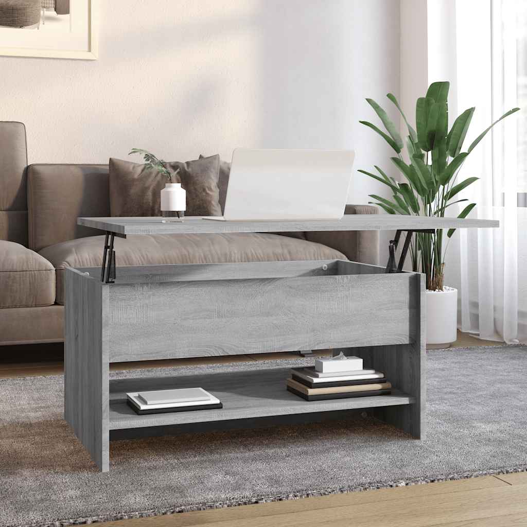 vidaXL Mesa de centro madera contrachapada gris Sonoma 80x50x40 cm