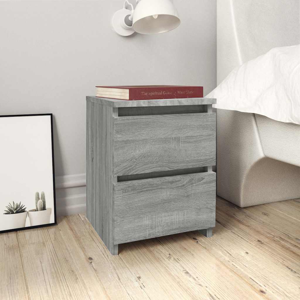vidaXL Mesitas de noche (2 unidades), color gris Sonoma, 30x30x40 cm, madera de ingeniería