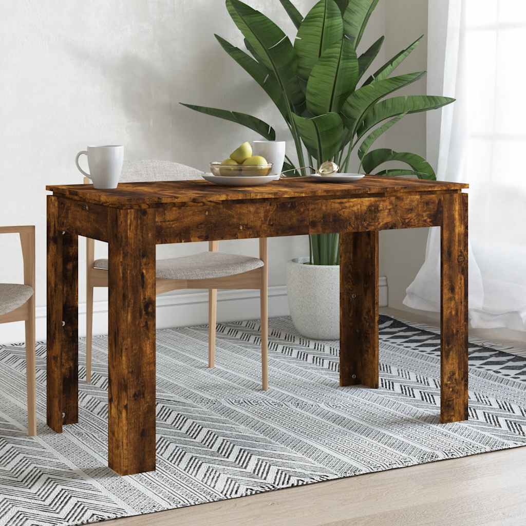vidaXL Mesa de comedor madera de ingeniería roble ahumado 120x60x76 cm