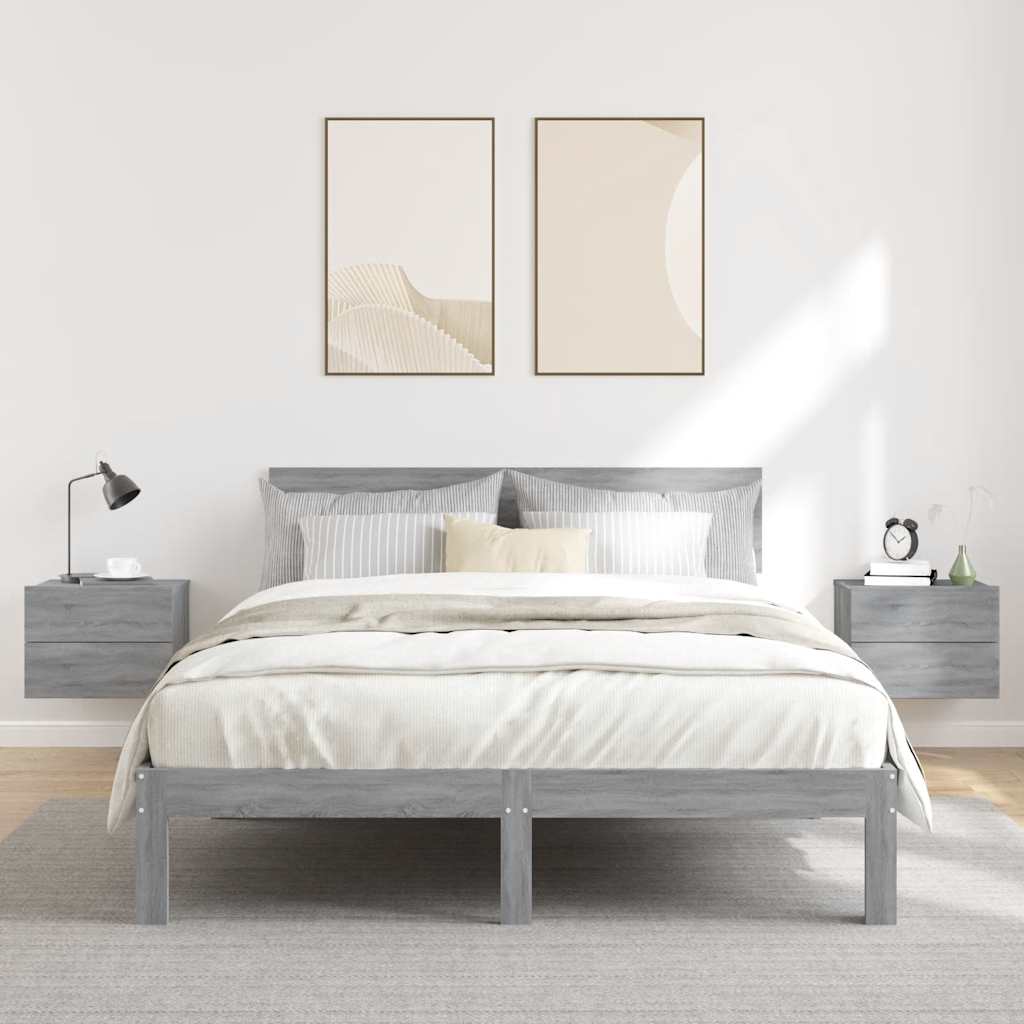 vidaXL Mesitas de noche 2 uds contrachapada gris Sonoma 40x30x30 cm