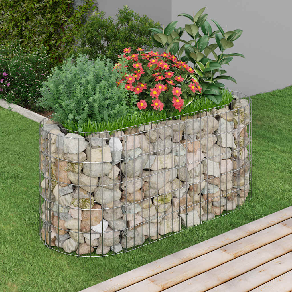 vidaXL Arriate de gaviones de hierro galvanizado 120x50x50 cm