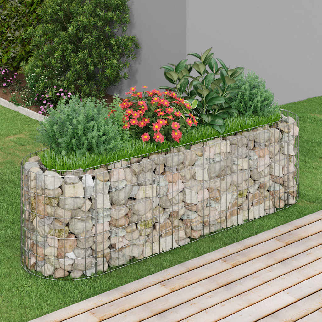 vidaXL Arriate de gaviones de hierro galvanizado 190x50x50 cm