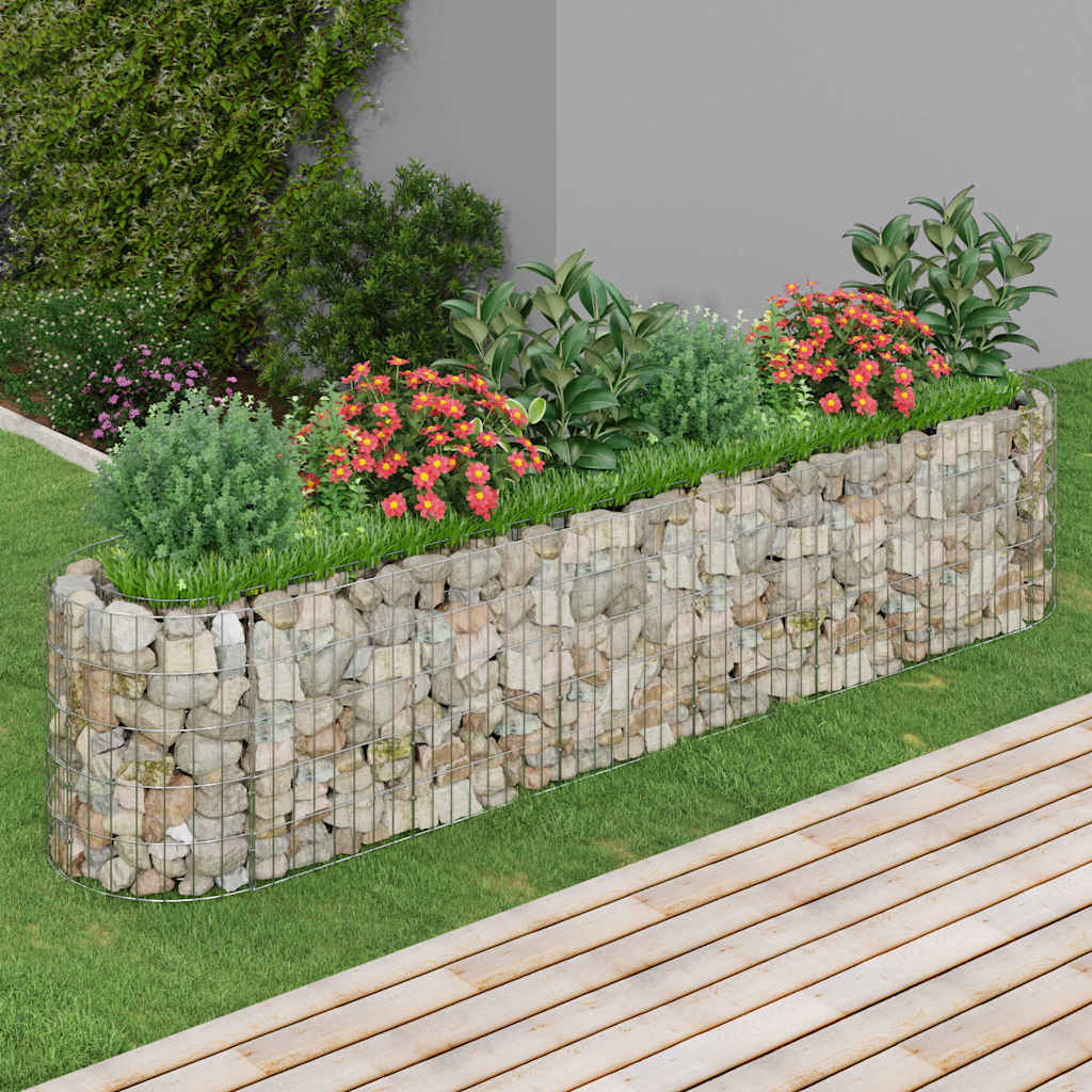 vidaXL Arriate de gaviones de hierro galvanizado 260x50x50 cm