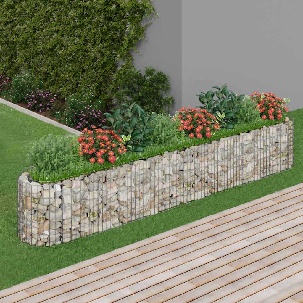 vidaXL Arriate de gaviones de hierro galvanizado 330x50x50 cm
