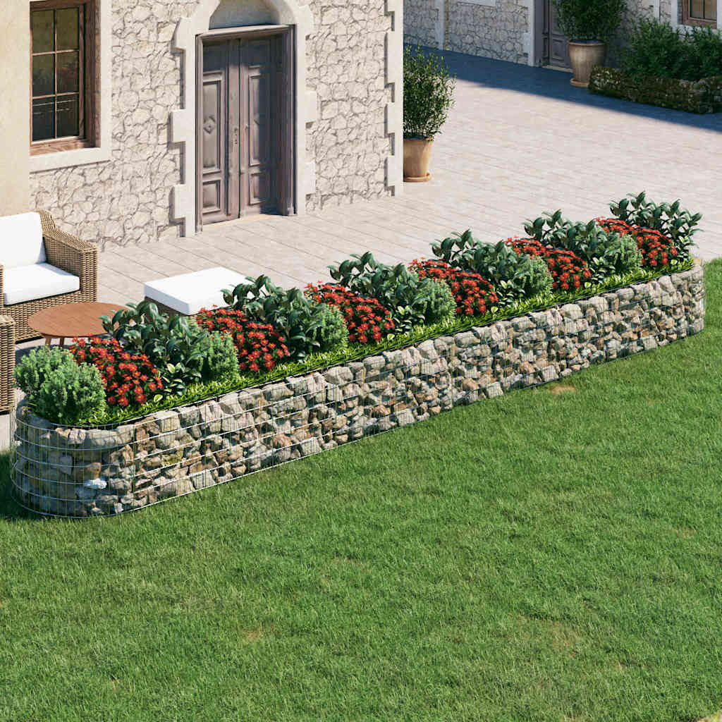 vidaXL Arriate de gaviones de hierro galvanizado 600x100x50 cm