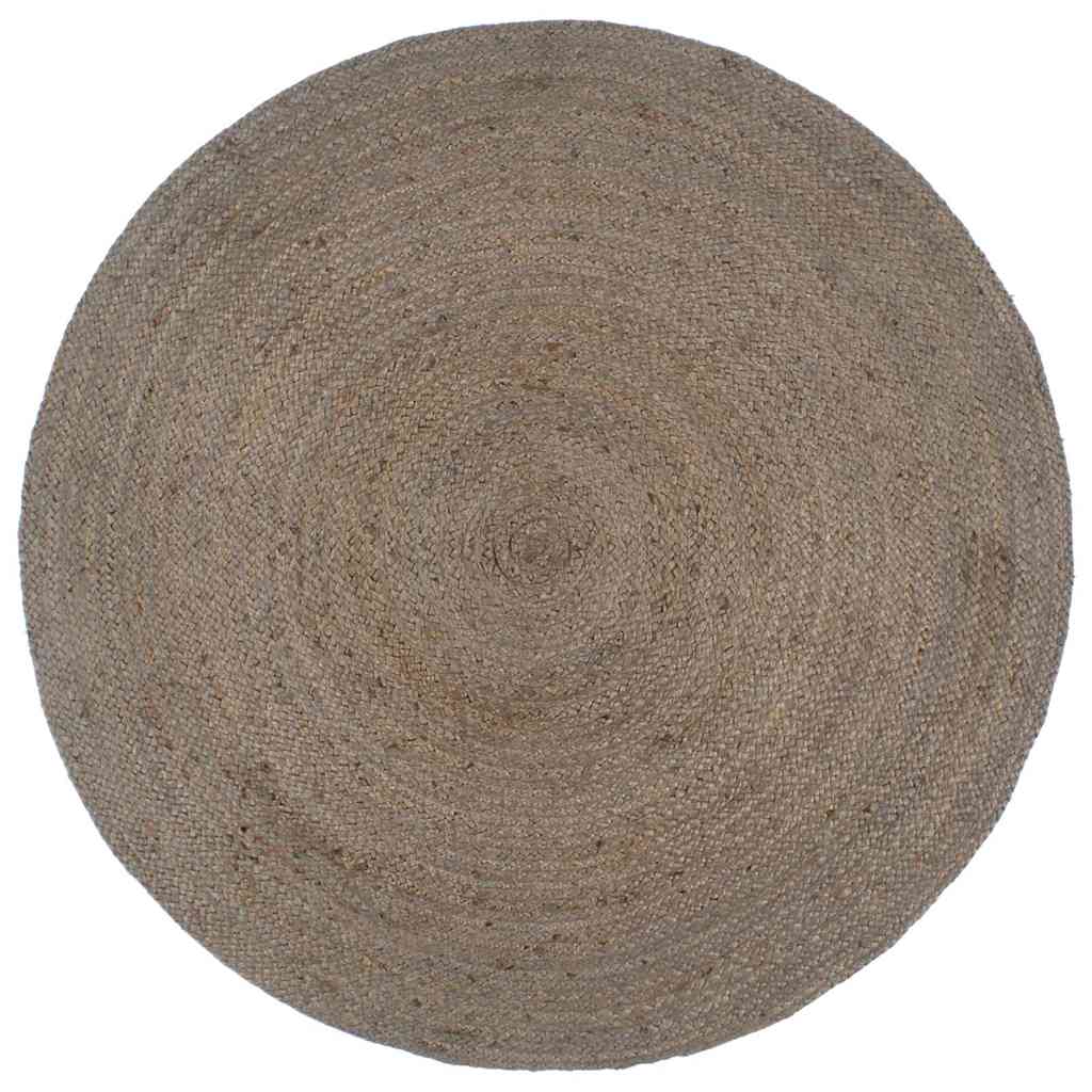 vidaXL Alfombra de yute tejida a mano redonda gris 210 cm