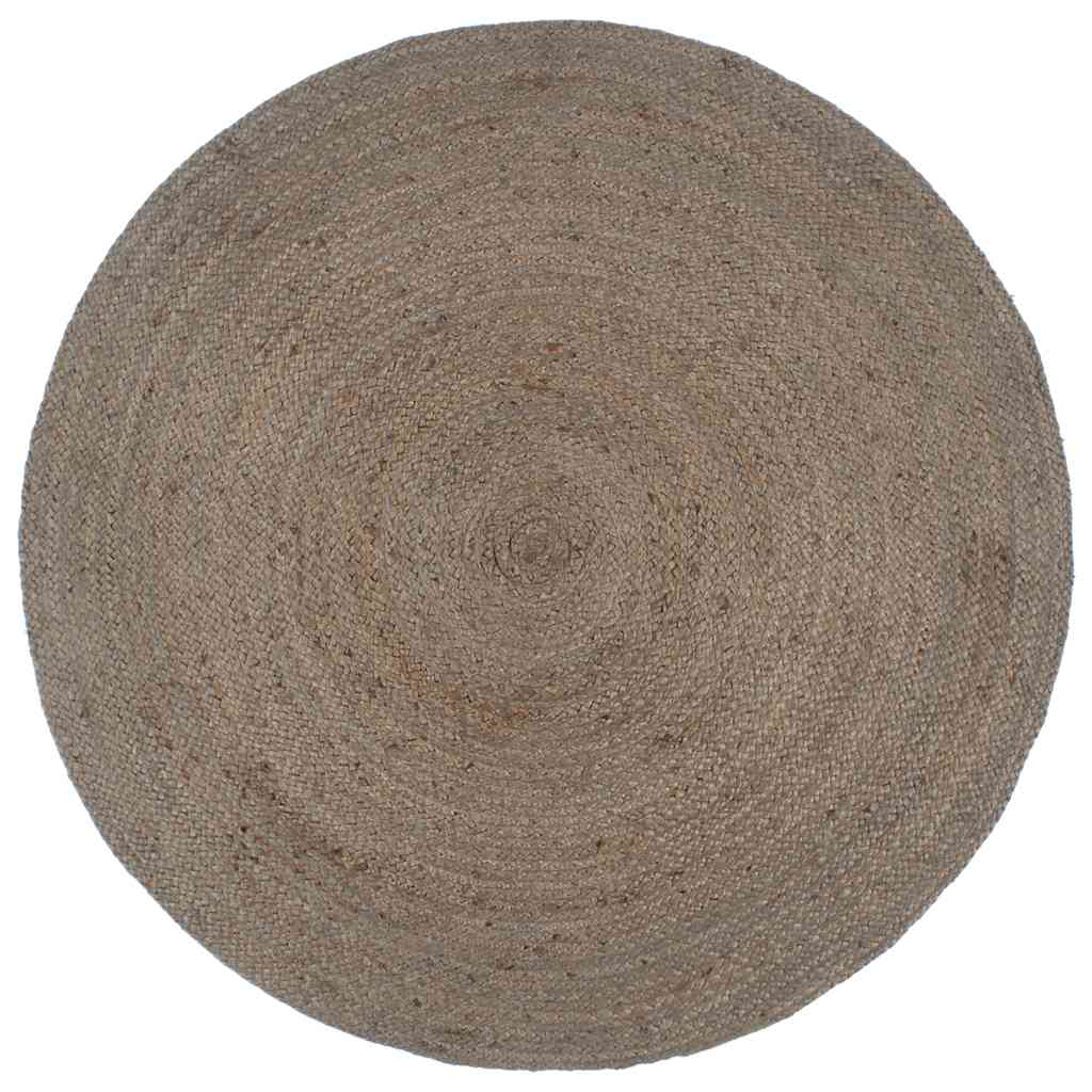 vidaXL Alfombra de yute tejida a mano redonda gris 240 cm