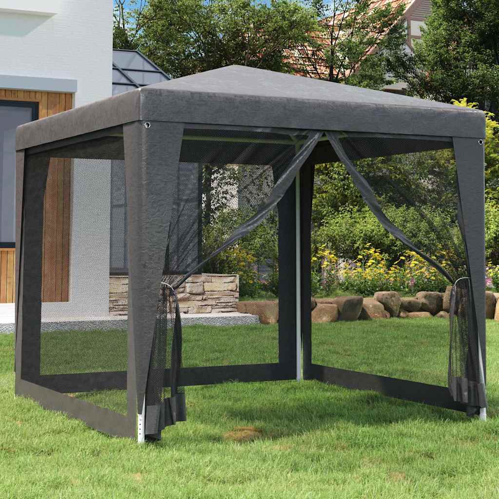 vidaXL Carpa para fiestas 4 paredes malla HDPE gris antracita 2,5x2,5m