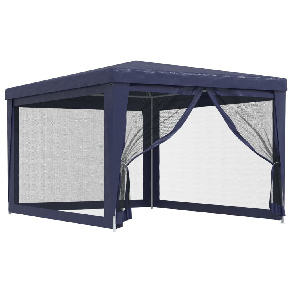 vidaXL Carpa para fiestas con 4 paredes de malla HDPE azul 3x4 m (2)
