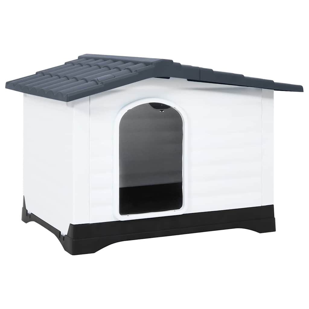 vidaXL Casa para perro gris 90,5x68x66 cm polipropileno