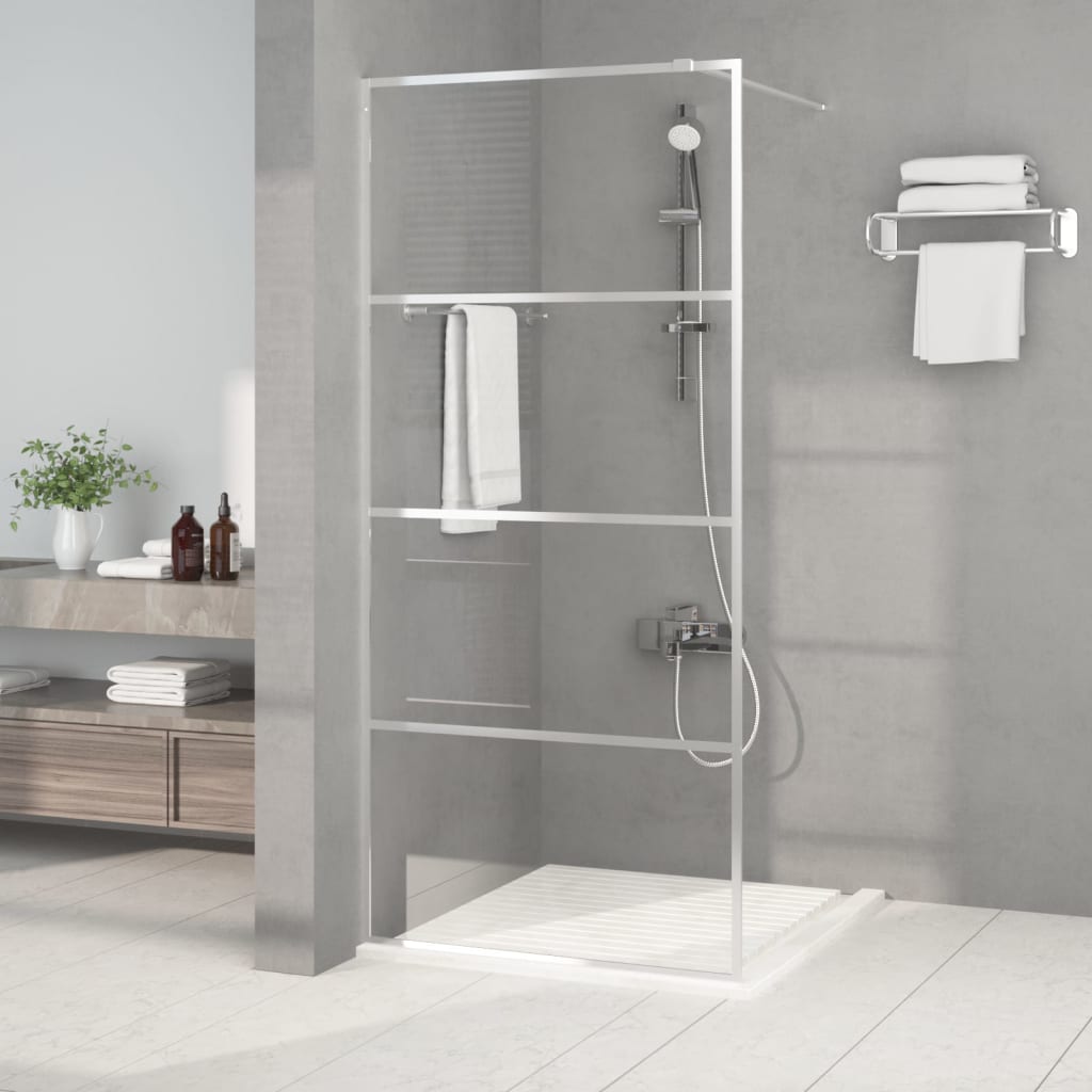 vidaXL Mampara de ducha vidrio ESG transparente plateado 90x195 cm