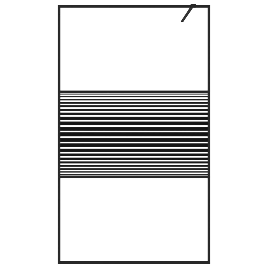 vidaXL Mampara de ducha vidrio ESG transparente negro 115x195 cm (3)