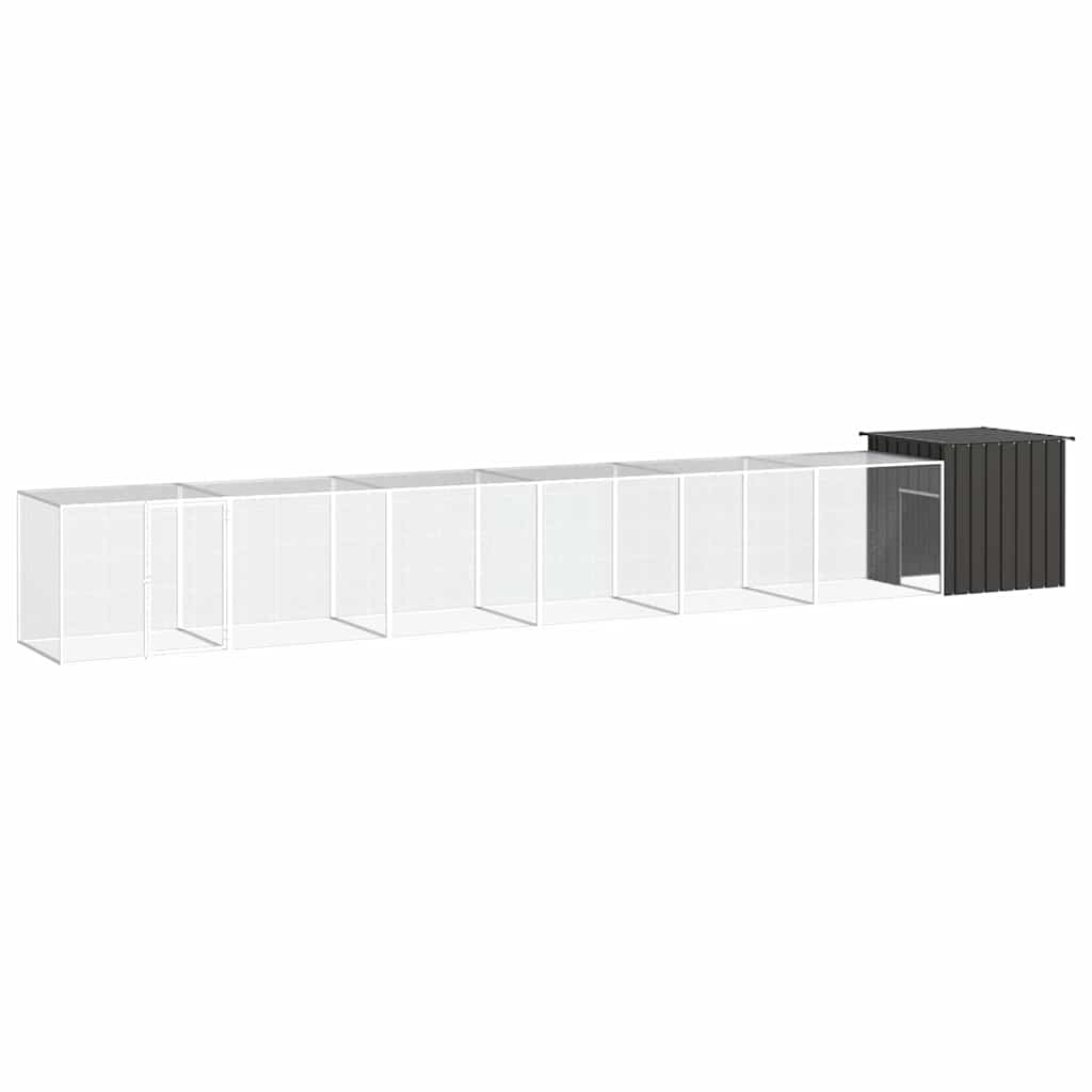 vidaXL Jaula de gallinas acero galvanizado antracita 700x91x100 cm