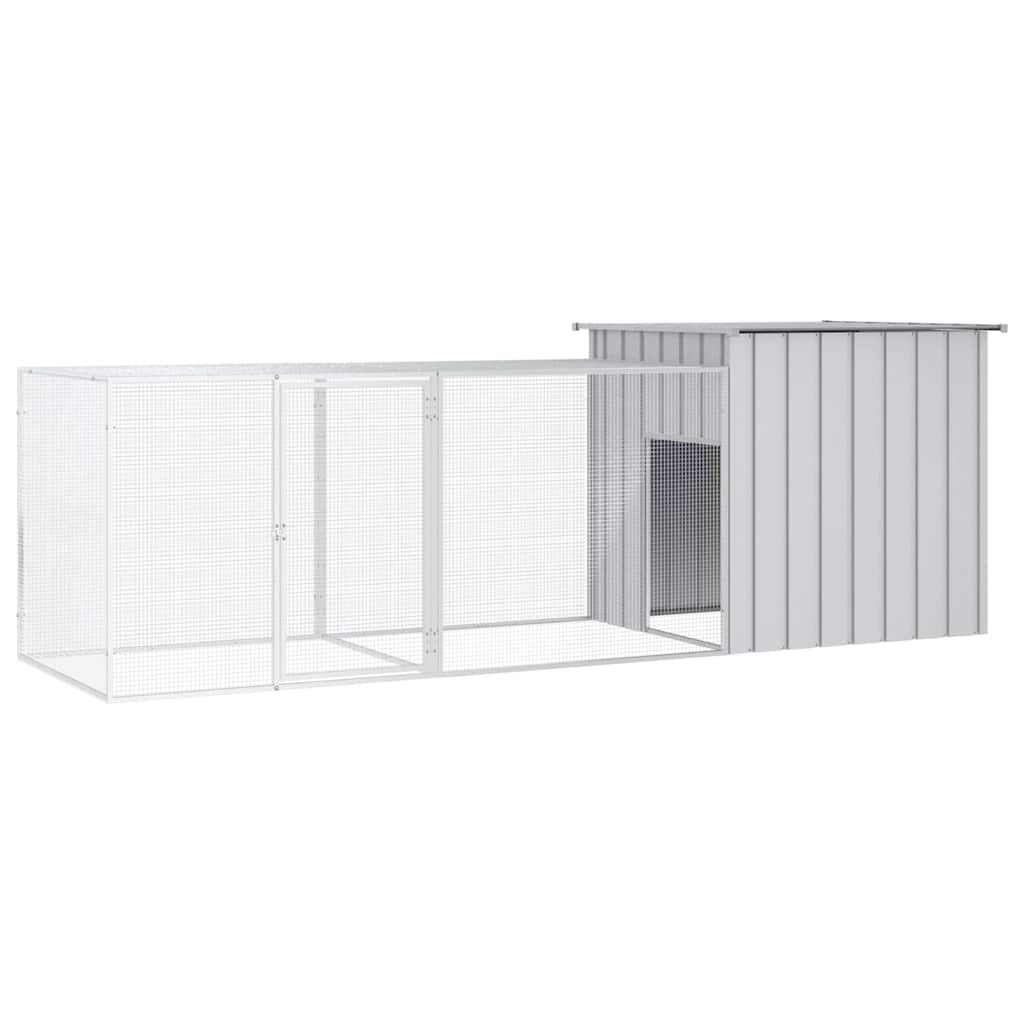 vidaXL Gallinero de acero galvanizado gris 300x91x100 cm