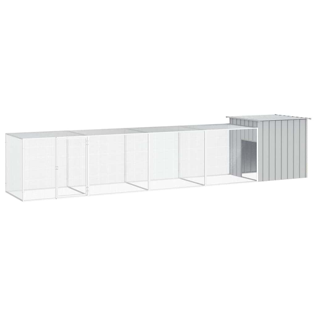 vidaXL Gallinero de acero galvanizado gris 500x91x100 cm