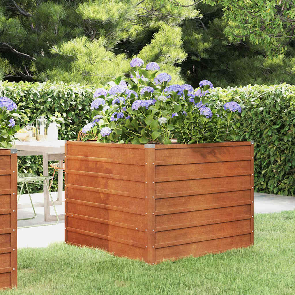 vidaXL Arriate oxidado de acero corten 100x100x77 cm