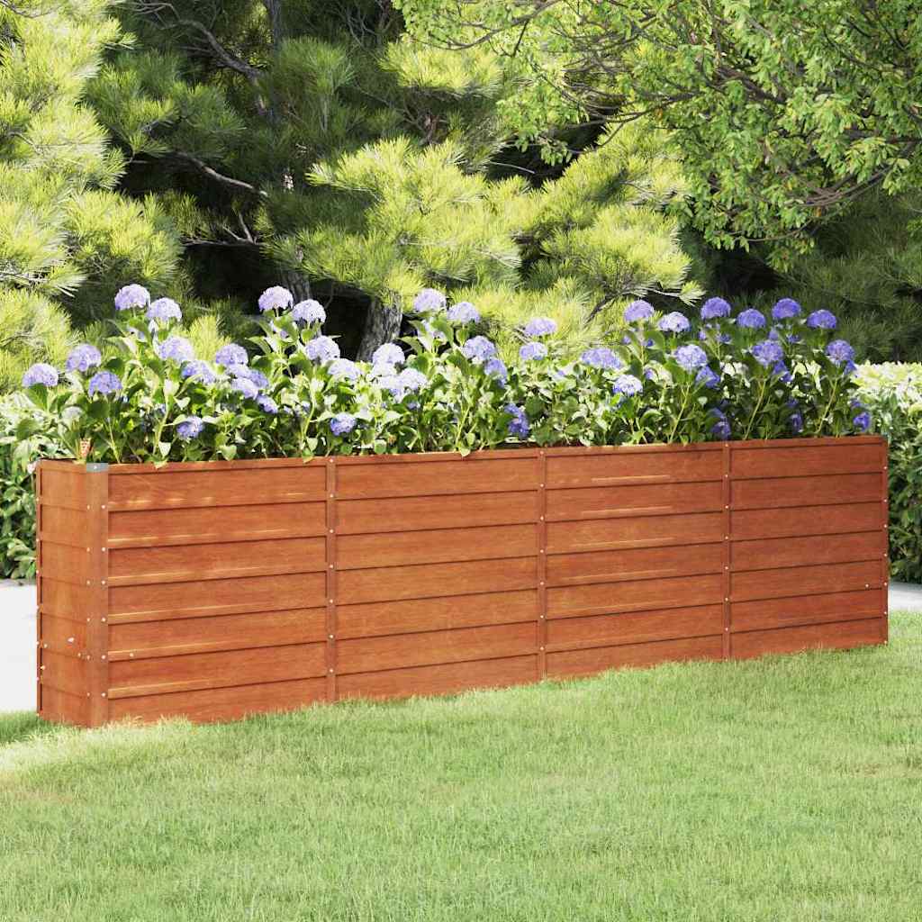 vidaXL Arriate oxidado de acero corten 320x40x77 cm