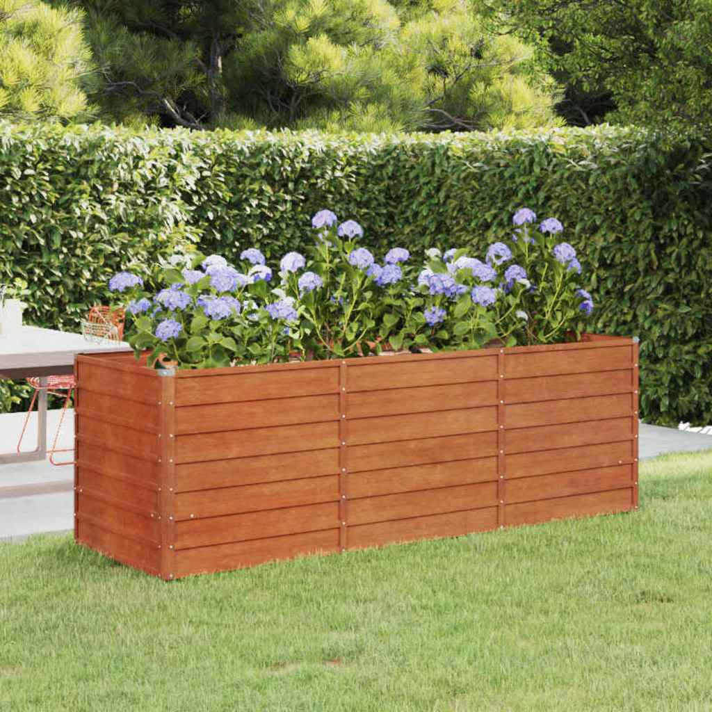 vidaXL Arriate oxidado de acero corten 240x80x77 cm