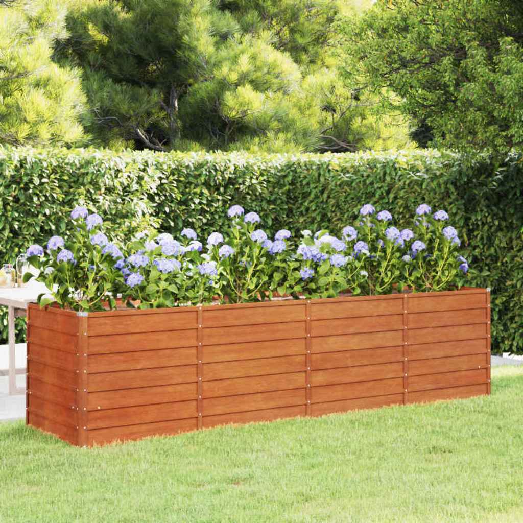 vidaXL Arriate oxidado de acero corten 320x80x77 cm
