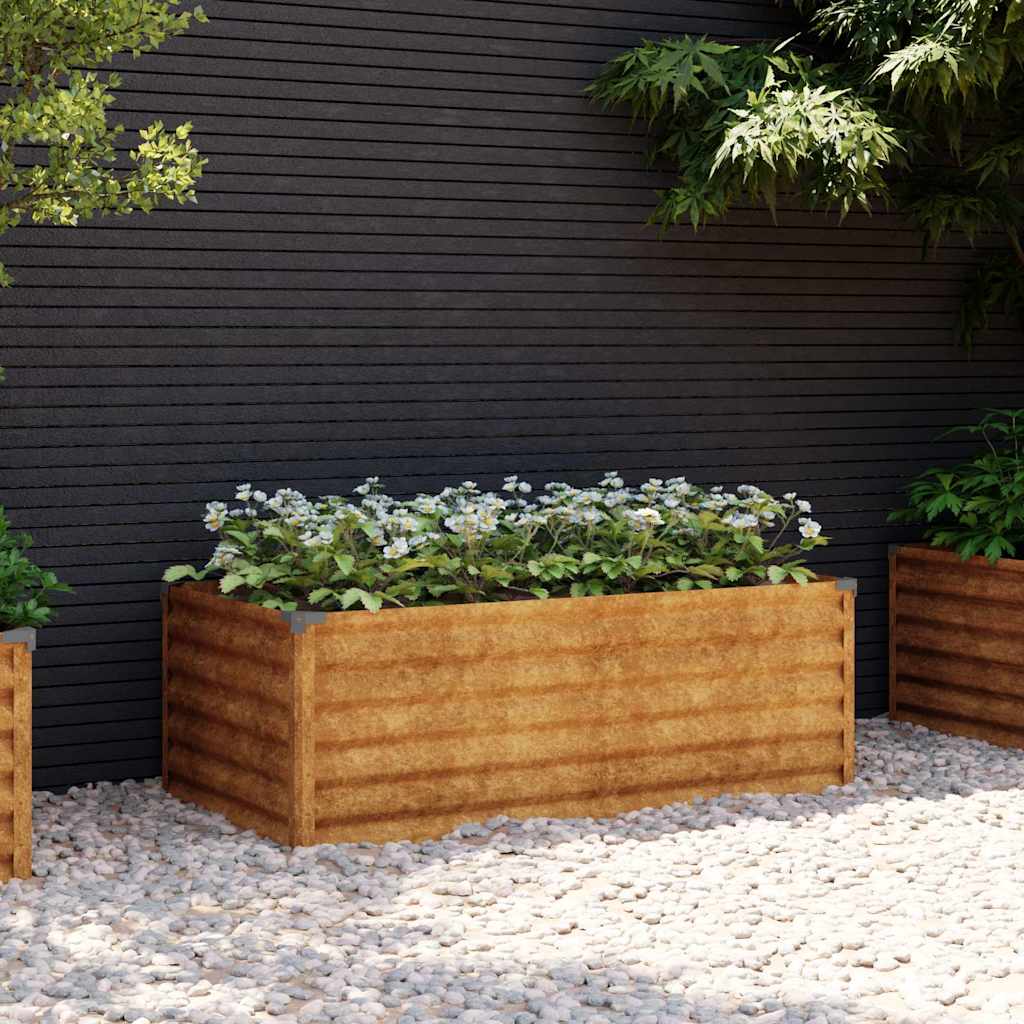vidaXL Jardinera elevada 100x50x36 cm de acero corten