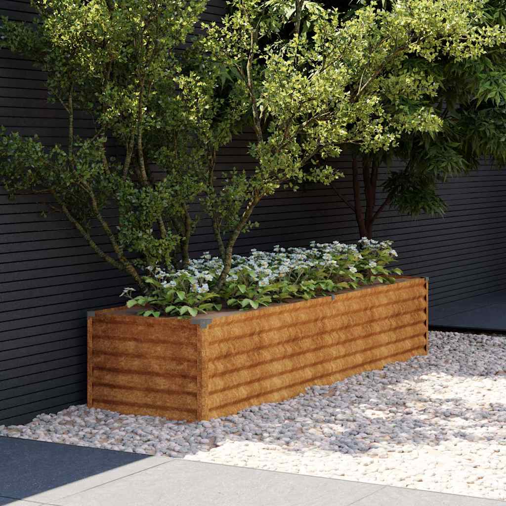vidaXL Jardinera elevada 194x50x36 cm acero corten