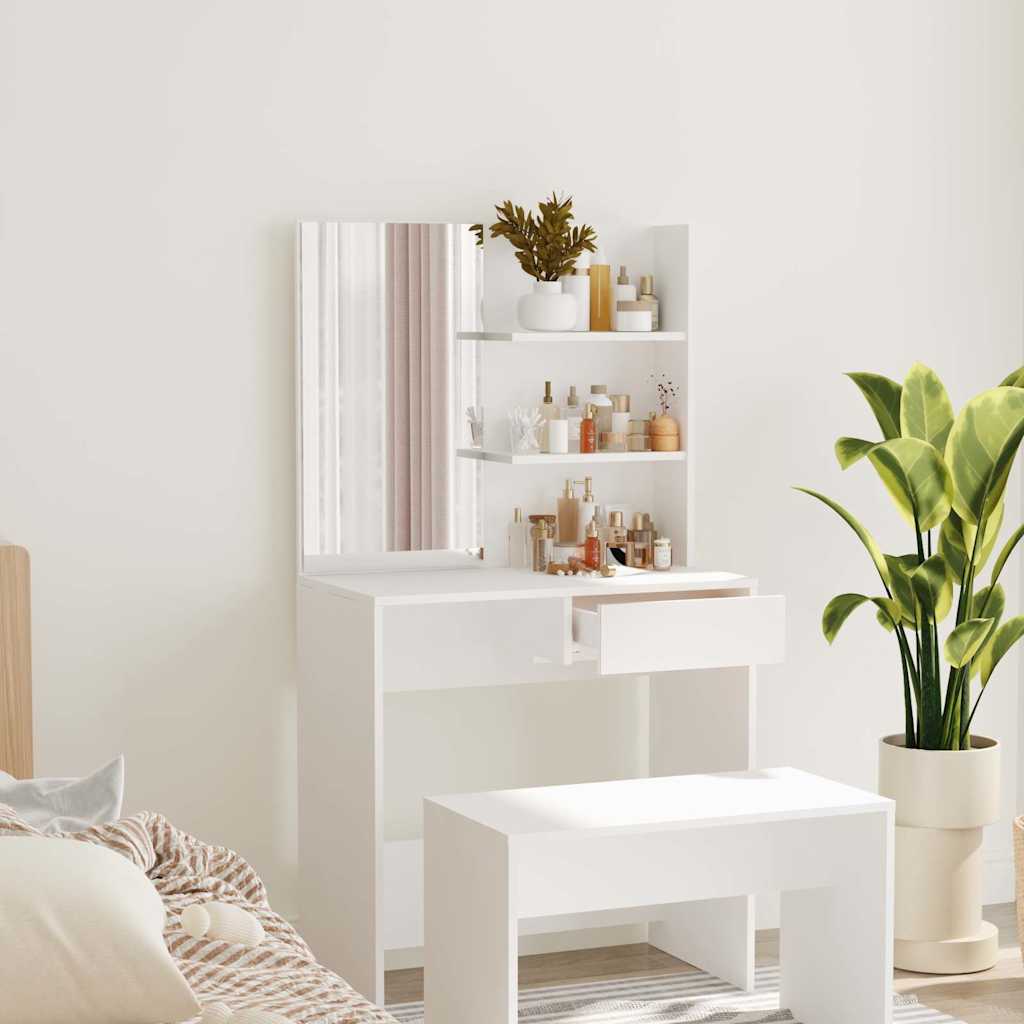 vidaXL Tocador con espejo blanco 74,5x40x141 cm