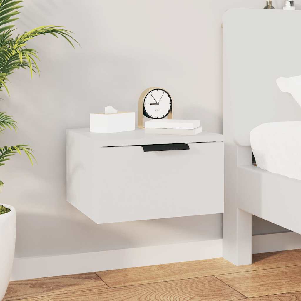 vidaXL Mesita de noche de pared blanco 34x30x20 cm