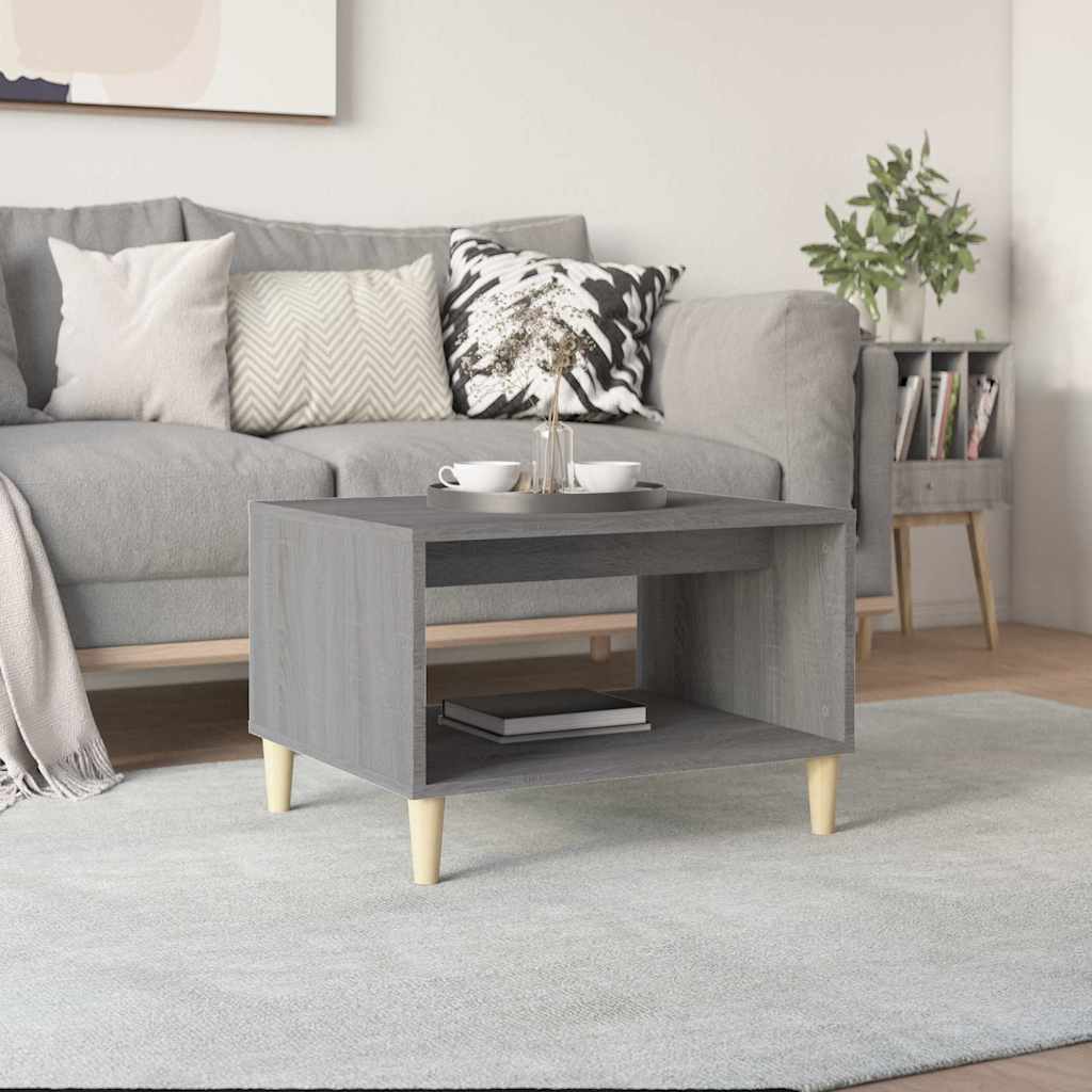 vidaXL Mesa de centro madera contrachapada gris Sonoma 60x50x40 cm