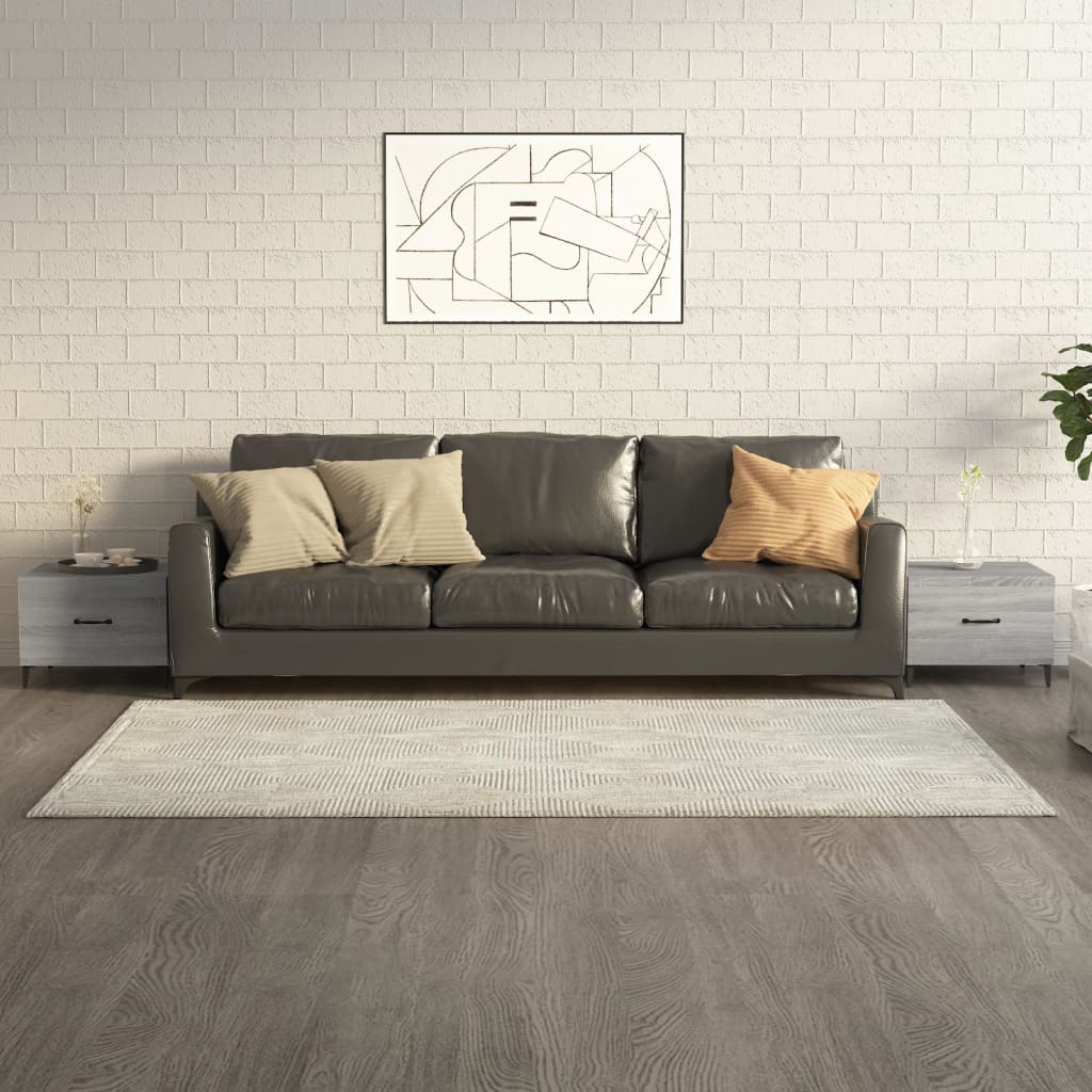 vidaXL Mesas de centro con patas metal 2 uds gris sonoma 50x50x40 cm