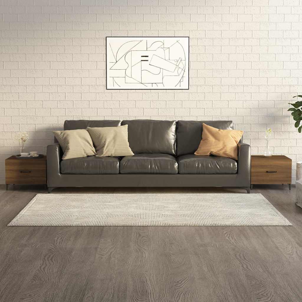 vidaXL Mesas de centro con patas metal 2 uds marrón roble 50x50x40 cm