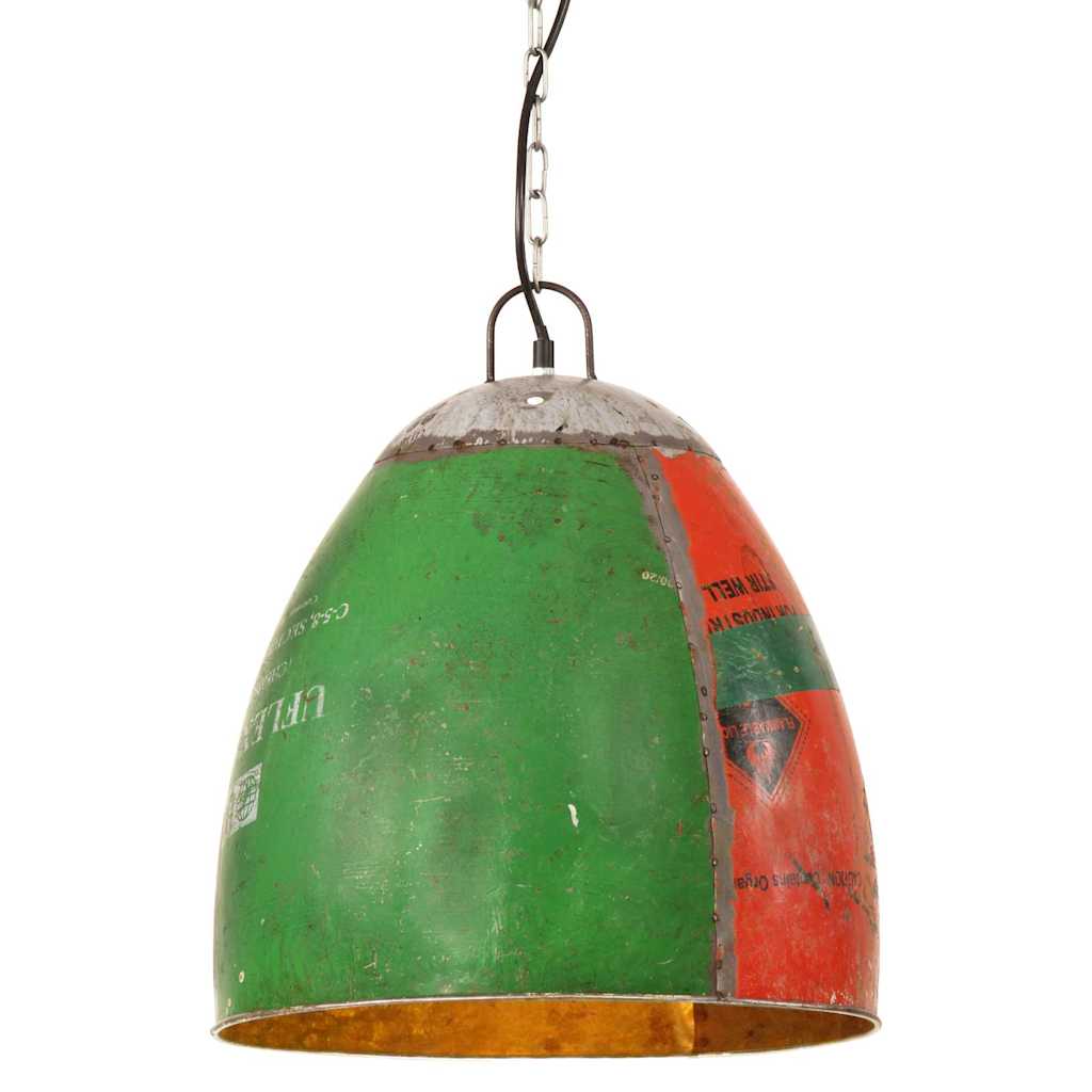 vidaXL Lámpara colgante industrial redonda multicolor E27 25 W 42 cm