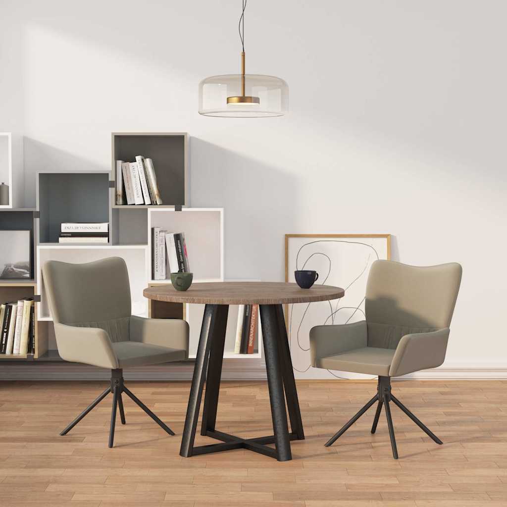 vidaXL Sillas de comedor giratorias 2 uds de terciopelo gris claro