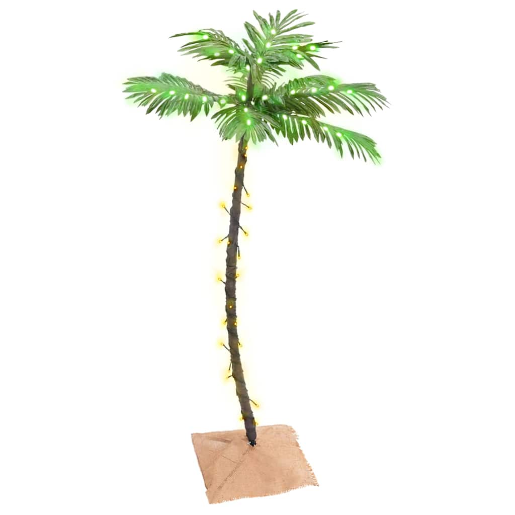 vidaXL Palmera artificial con 72 LED blanco cálido 120 cm