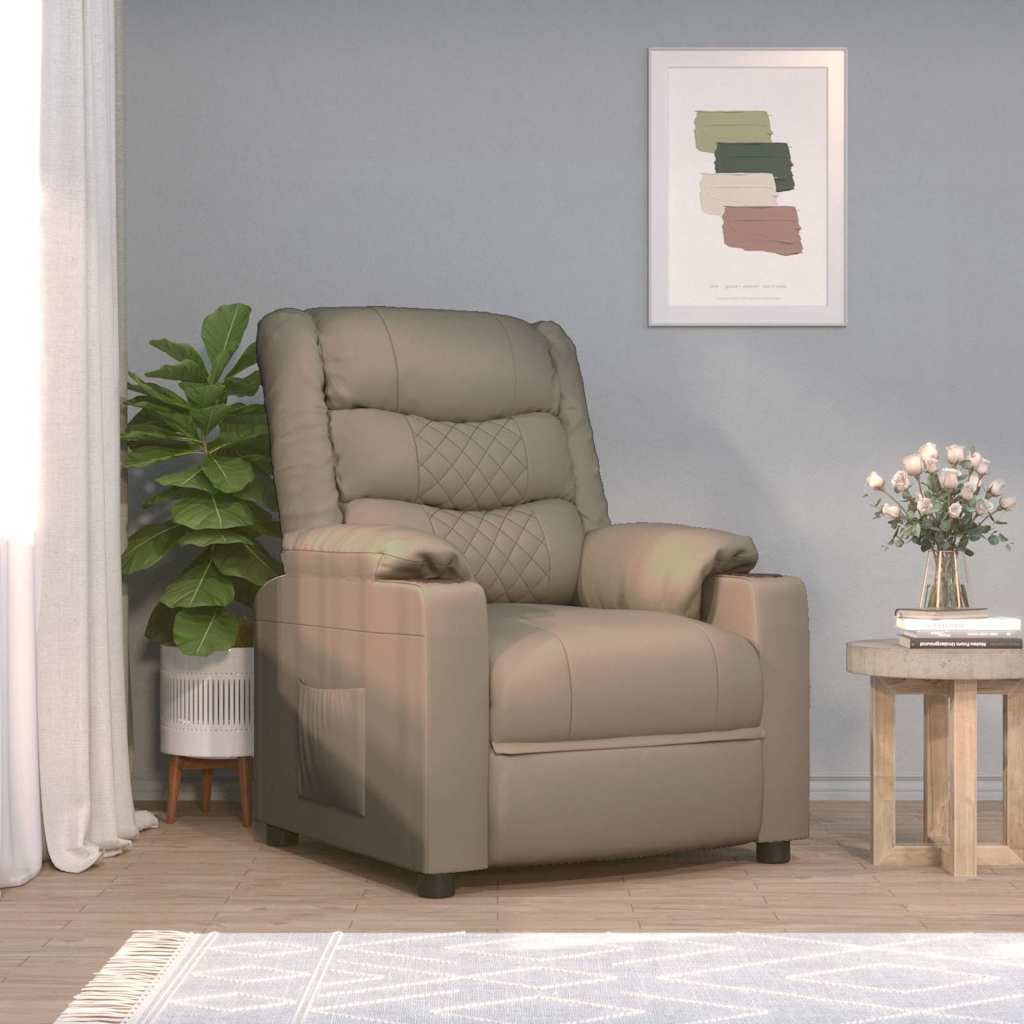 vidaXL Sillón reclinable de cuero sintético color capuchino