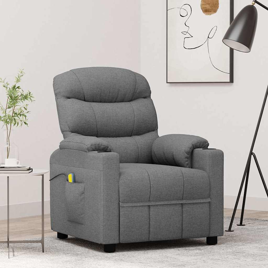 vidaXL Sillón de masaje tela gris claro
