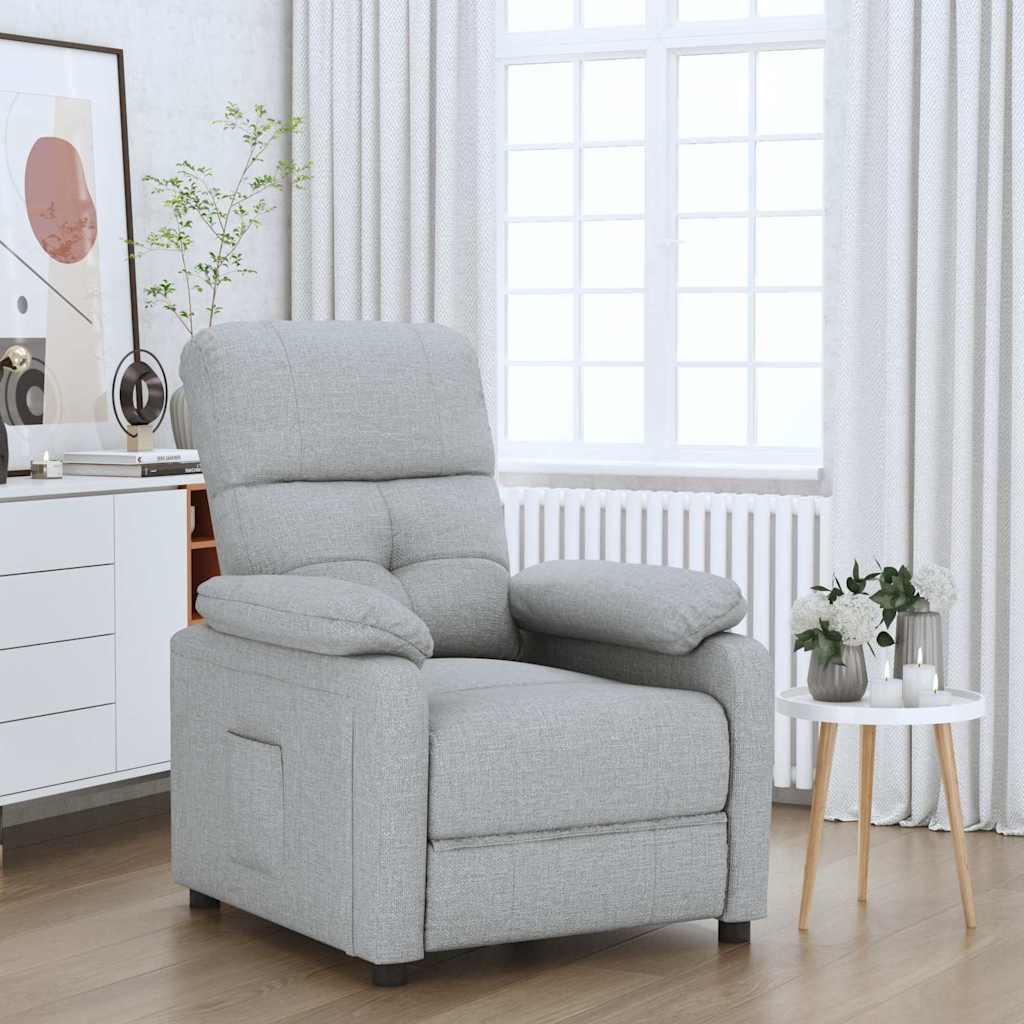 vidaXL Sillón reclinable de tela gris claro