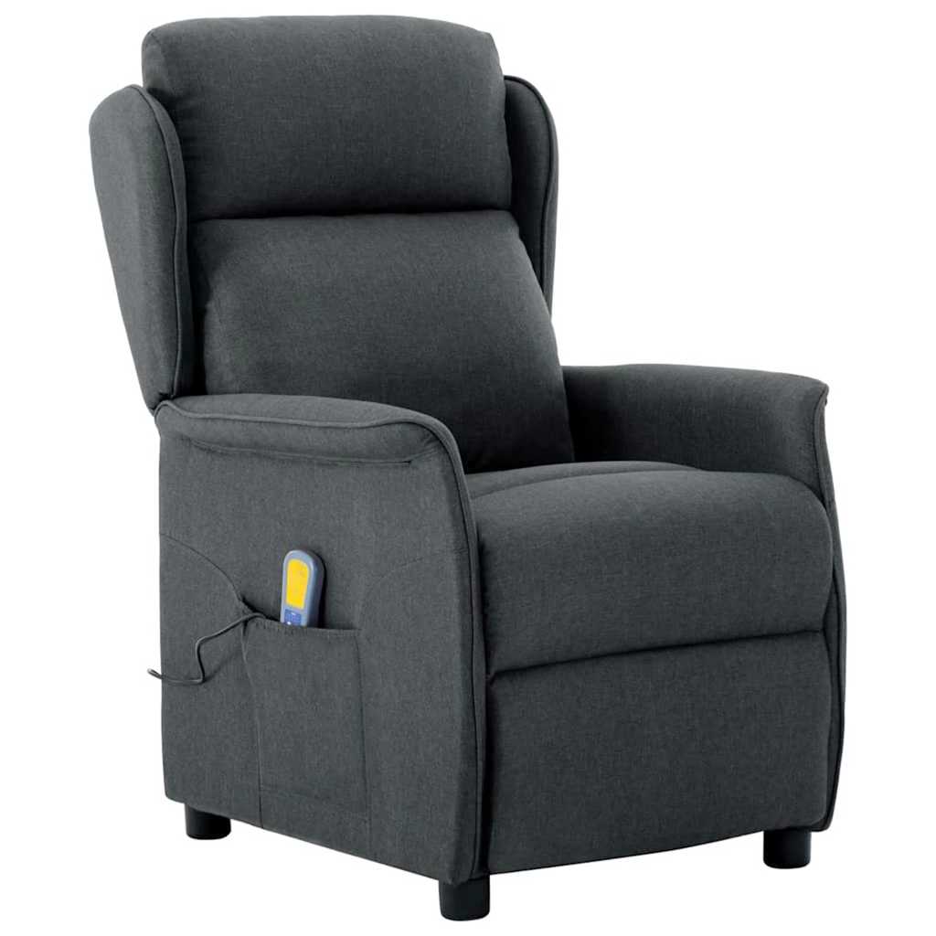 vidaXL Silla de masaje Gris oscuro 93.5 x 67.5 x 101.5 cm tela