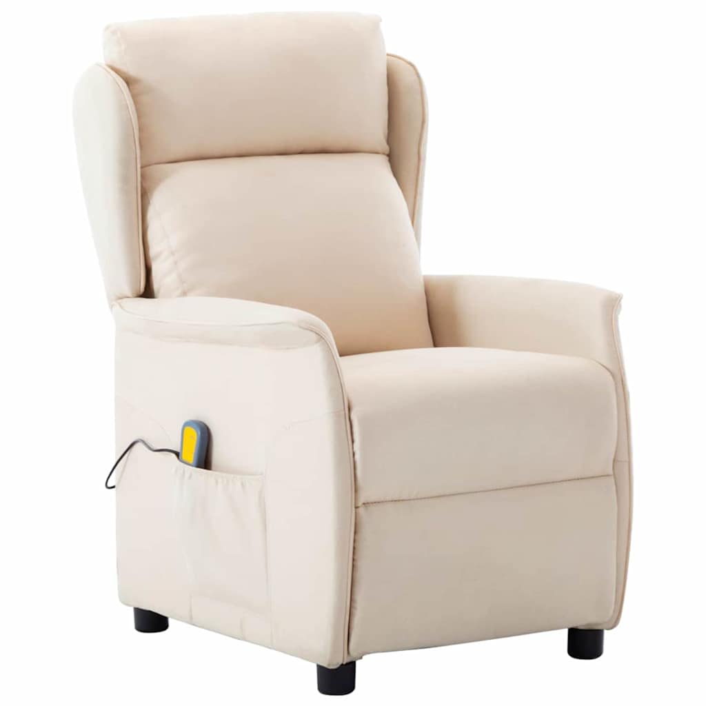 vidaXL Silla de masaje Crema 93.5 x 67.5 x 101.5 cm tela