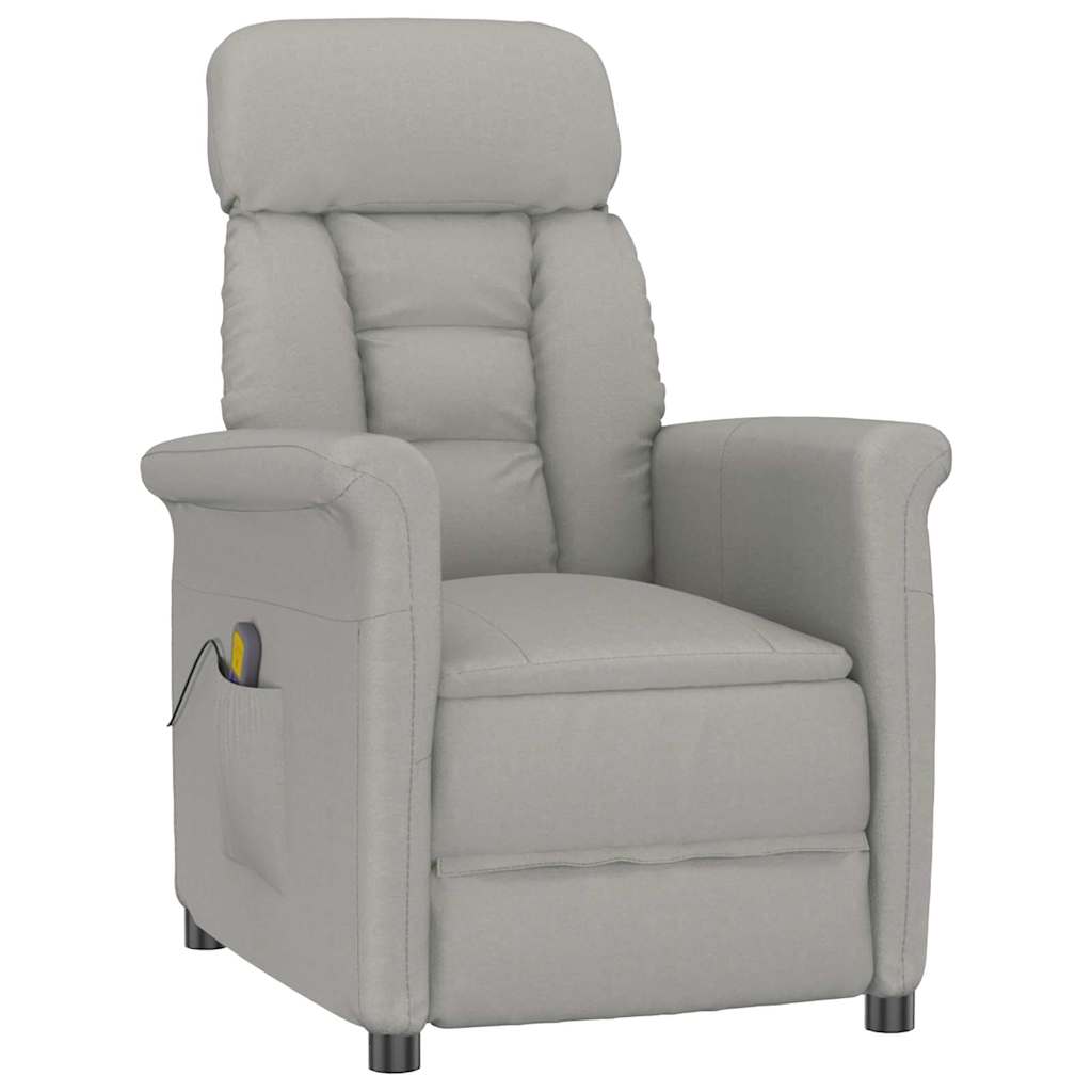 vidaXL Silla de masaje Gris Claro 96.5 x 70.5 x 95 cm Microfibra