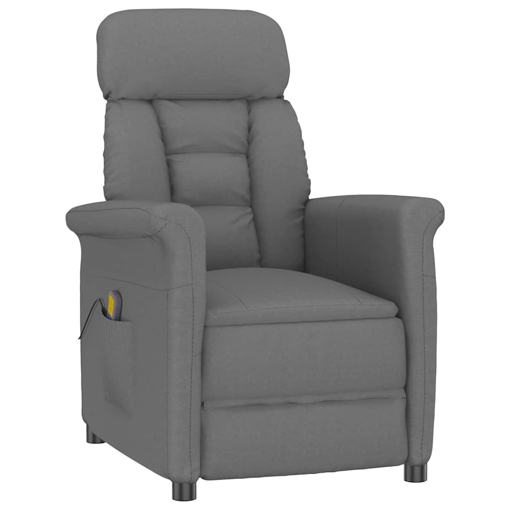 vidaXL Silla de masaje Gris oscuro 96.5 x 70.5 x 95 cm Microfibra