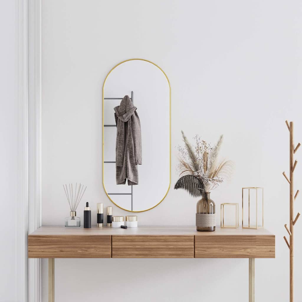 vidaXL Espejo de pared ovalado dorado 100x45 cm