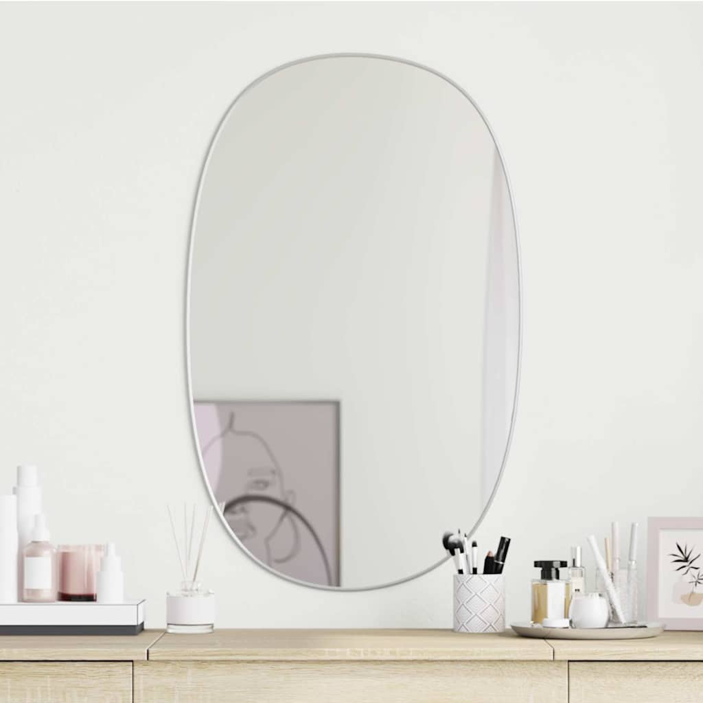 vidaXL Espejo de pared plateado 80x50 cm