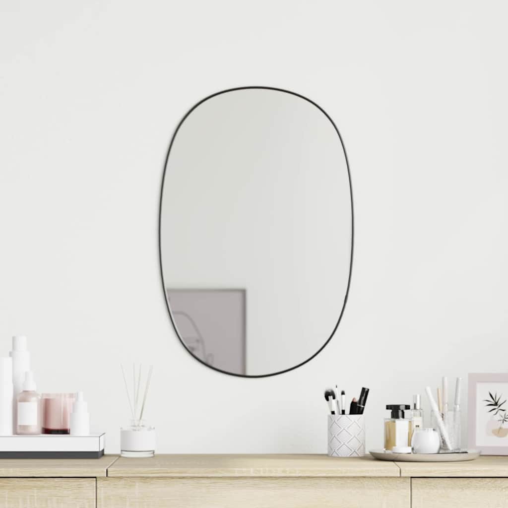 vidaXL Espejo de pared negro 50x35 cm